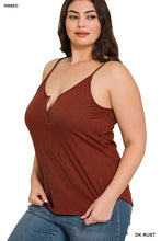 Load image into Gallery viewer, Plus Ribbed Half Snal Button Closure Cami Top
