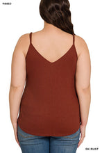 Load image into Gallery viewer, Plus Ribbed Half Snal Button Closure Cami Top
