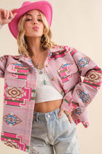 Load image into Gallery viewer, Blue B Exclusive Jacquard Aztec Shirt Jacket
