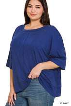 Load image into Gallery viewer, Plus Rib Boat Neck Dolman Sleeve Top w Front Seam
