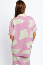 Load image into Gallery viewer, Tasha Apparel Abstract Contrast Short Sleeve Collared Cardigan
