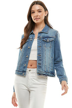 Load image into Gallery viewer, Spandex  Ladies  Casual Denim Jacket
