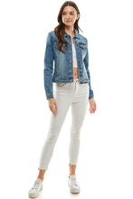 Load image into Gallery viewer, Spandex  Ladies  Casual Denim Jacket
