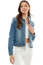 Load image into Gallery viewer, Spandex  Ladies  Casual Denim Jacket
