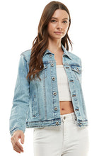 Load image into Gallery viewer, Spandex  Ladies  Casual Denim Jacket
