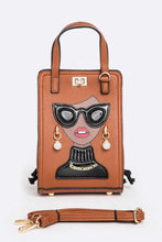 Load image into Gallery viewer, Lady In Glasses Convertible Top Handle Bag
