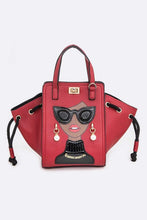 Load image into Gallery viewer, Lady In Glasses Convertible Top Handle Bag
