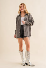 Load image into Gallery viewer, Sparkle Stone Stripe Denim Jacket
