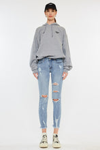 Load image into Gallery viewer, Mid Rise Distressed Ankle Skinny Jeans
