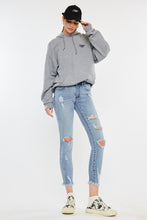 Load image into Gallery viewer, Mid Rise Distressed Ankle Skinny Jeans
