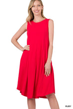 Load image into Gallery viewer, Sleeveless Round Neck Round Hem Midi Dress
