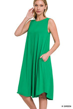 Load image into Gallery viewer, Sleeveless Round Neck Round Hem Midi Dress
