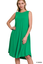 Load image into Gallery viewer, Sleeveless Round Neck Round Hem Midi Dress
