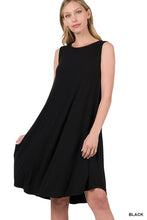 Load image into Gallery viewer, Sleeveless Round Neck Round Hem Midi Dress
