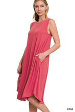 Load image into Gallery viewer, Sleeveless Round Neck Round Hem Midi Dress
