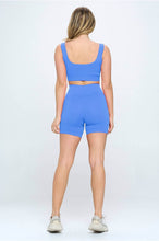 Load image into Gallery viewer, 2 piece Seamless Ribbed Tank Top  Biker Shorts
