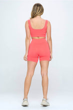 Load image into Gallery viewer, 2 piece Seamless Ribbed Tank Top  Biker Shorts
