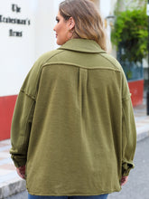 Load image into Gallery viewer, Plus Size Exposed Seam Dropped Shoulder Jacket
