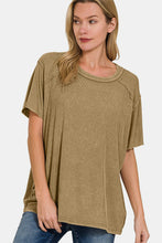 Load image into Gallery viewer, Zenana Washed Ribbed Short Sleeve Top
