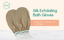 Load image into Gallery viewer, Silk Exfoliating Bath Gloves -Raw Silk
