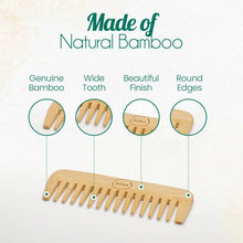 Load image into Gallery viewer, All-Natural Bamboo Comb
