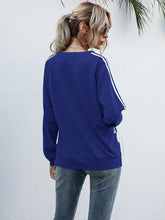 Load image into Gallery viewer, Lace-Up Round Neck Long Sleeve Sweatshirt
