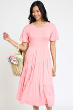 Load image into Gallery viewer, Solid Diagonal Tiered Flowy Dress
