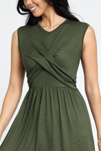 Load image into Gallery viewer, Sleeveless Cross-Over Bodice Midi Dress
