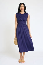Load image into Gallery viewer, Sleeveless Cross-Over Bodice Midi Dress
