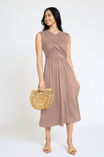 Load image into Gallery viewer, Sleeveless Cross-Over Bodice Midi Dress
