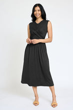 Load image into Gallery viewer, Sleeveless Cross-Over Bodice Midi Dress
