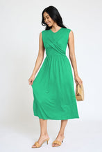 Load image into Gallery viewer, Sleeveless Cross-Over Bodice Midi Dress
