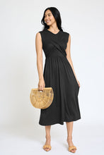 Load image into Gallery viewer, Sleeveless Cross-Over Bodice Midi Dress
