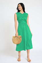 Load image into Gallery viewer, Sleeveless Cross-Over Bodice Midi Dress
