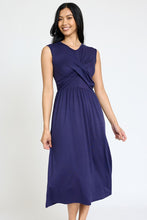 Load image into Gallery viewer, Sleeveless Cross-Over Bodice Midi Dress
