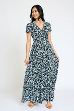 Load image into Gallery viewer, Plus Spring Pattern Surplice Maxi Dress
