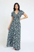 Load image into Gallery viewer, Plus Spring Pattern Surplice Maxi Dress
