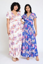 Load image into Gallery viewer, Plus Spring Pattern Surplice Maxi Dress
