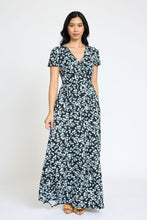 Load image into Gallery viewer, Plus Spring Pattern Surplice Maxi Dress
