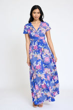 Load image into Gallery viewer, Plus Spring Pattern Surplice Maxi Dress
