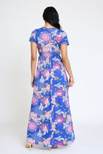 Load image into Gallery viewer, Plus Spring Pattern Surplice Maxi Dress
