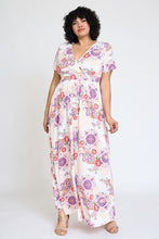 Load image into Gallery viewer, Plus Spring Pattern Surplice Maxi Dress
