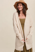 Load image into Gallery viewer, Two Pocket Open-Front Long Knit Cardigan
