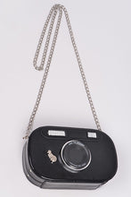 Load image into Gallery viewer, Metallic Oval Camera Iconic Swing Clutch Bag
