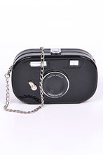 Load image into Gallery viewer, Metallic Oval Camera Iconic Swing Clutch Bag
