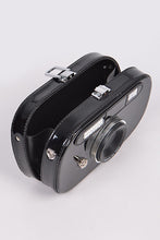 Load image into Gallery viewer, Metallic Oval Camera Iconic Swing Clutch Bag
