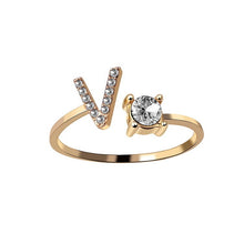 Load image into Gallery viewer, Womens New Design Adjustable 26 Initial Letter Ring Fashion Simple Elegant Jewelry

