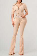 Load image into Gallery viewer, Athina Washed Denim Half Sleeve Jumpsuit
