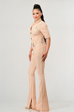 Load image into Gallery viewer, Athina Washed Denim Half Sleeve Jumpsuit
