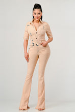 Load image into Gallery viewer, Athina Washed Denim Half Sleeve Jumpsuit
